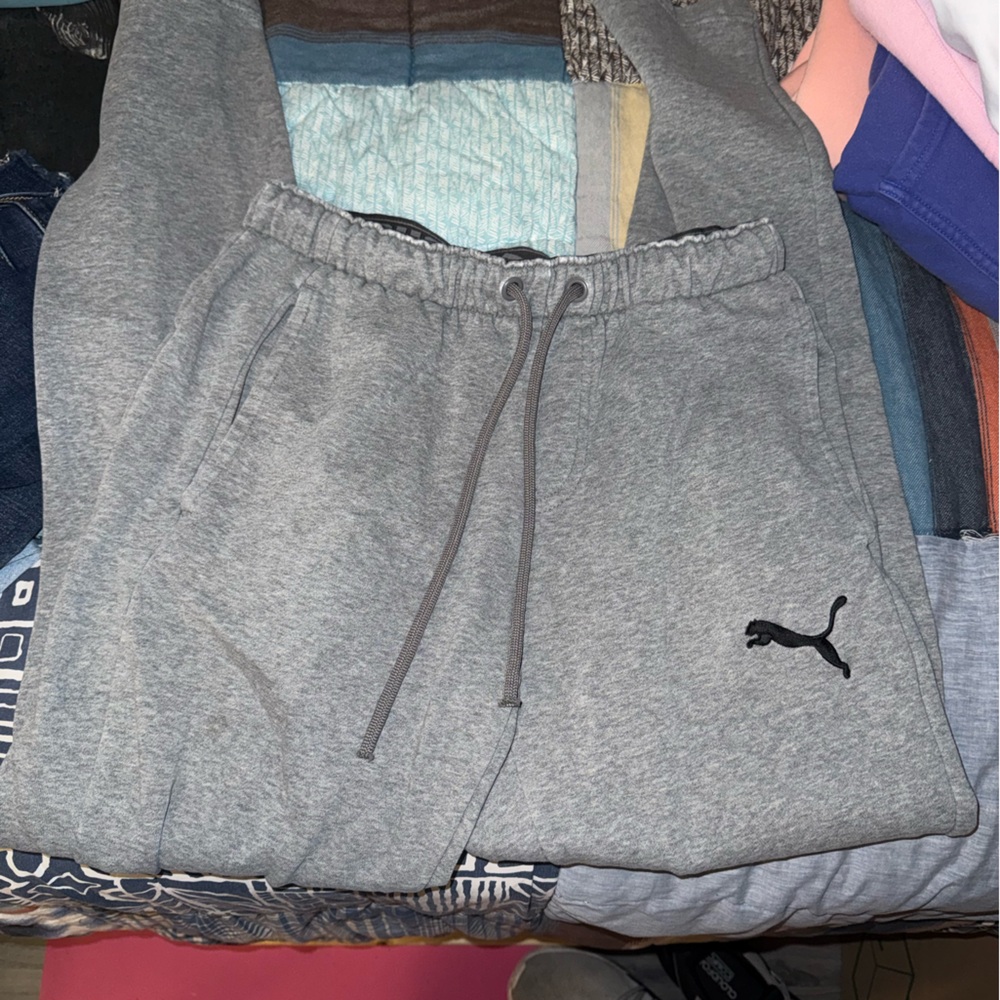 Puma Black and Gray Sweatpants